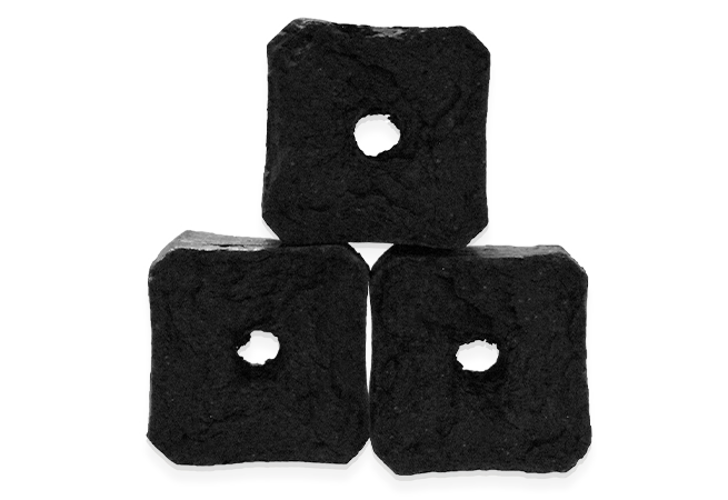 زغال فشرده برش خورده | compressed charcoal cube